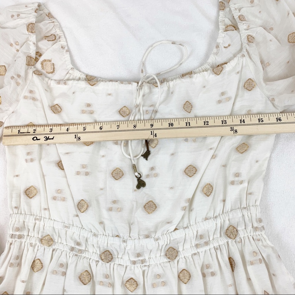 Joie Mianda Long Sleeve embroidered Dress square neck tassel - Picture 8 of 12
